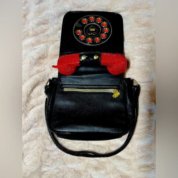Black and Red Betsey Johnson Crossbody Bag with Phone - Picture 2 of 6